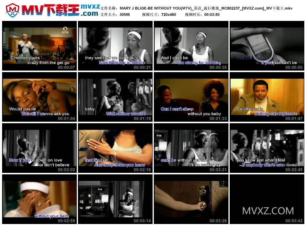 MARY J BLIGE-BE WITHOUT YOU(MTV)_英语_流行歌曲_MC802237